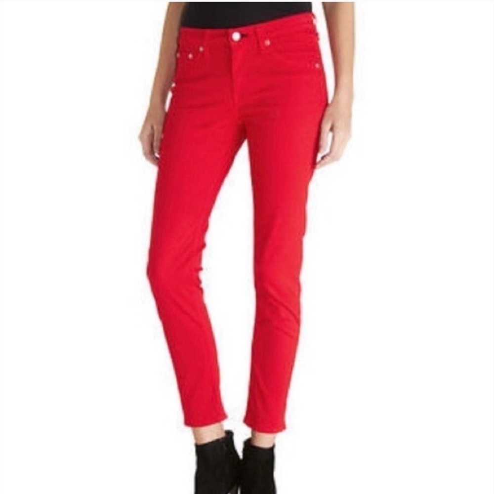 Rag & Bone The Zipper Capri in PDF coral Jean